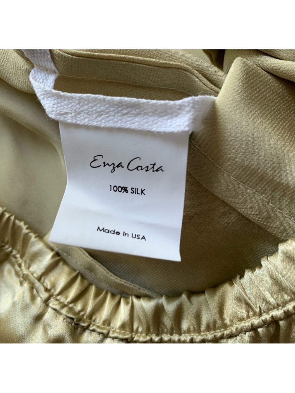 Enza Costa 100% Silk Satin Pantlet Gold NWOT Size Small - Picture 5 of 7
